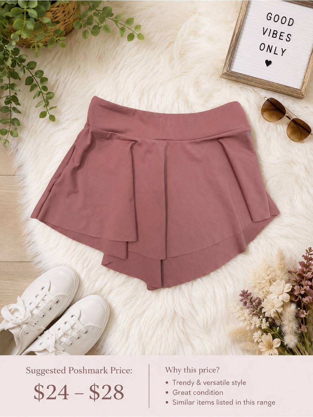 Mariia Dancewear ME2113 Dusty Rose Pull-On Ballet Wrap Skirt/Mini Youth Medium - Picture 2 of 6